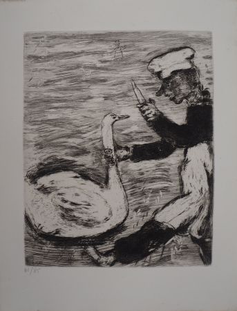 Gravure Chagall - Le cygne et le cuisinier