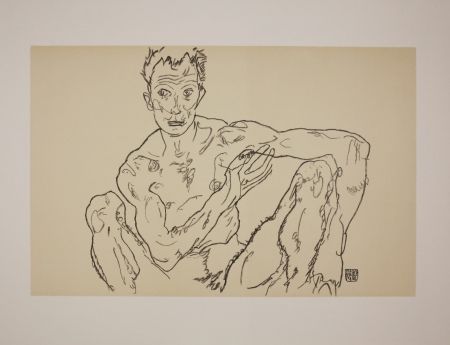 Lithographie Schiele - LE DERNIER AUTOPORTRAIT / THE LAST SELF-PORTRAIT - 1918