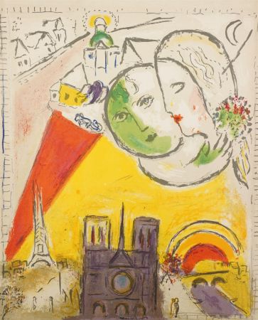 Lithographie Chagall - Le Dimanche