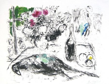 Lithographie Chagall - Le faisan