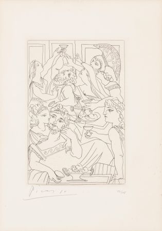 Gravure Picasso - Le festin, pl. 6