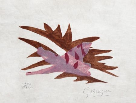 Lithographie Braque - Le Feuille morte from Lettera amorosa, 1963