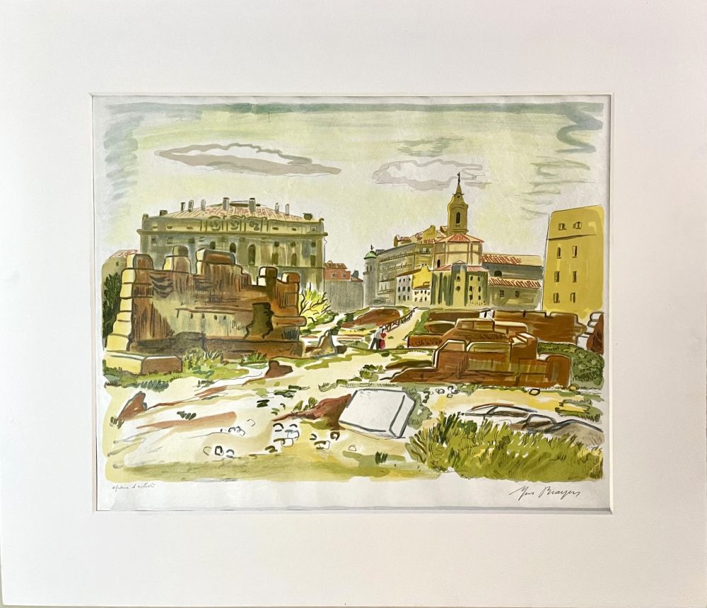 Lithographie Brayer - Le Forum de Rome