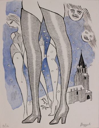 Eau-Forte Et Aquatinte Buzzati - Le gambe di Saint Germain