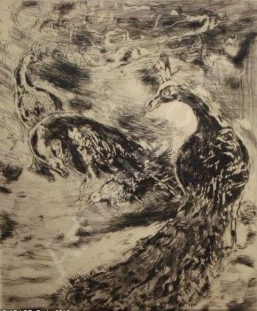 Eau-Forte Et Aquatinte Chagall - Le Geai Pare des Plumes du Paon