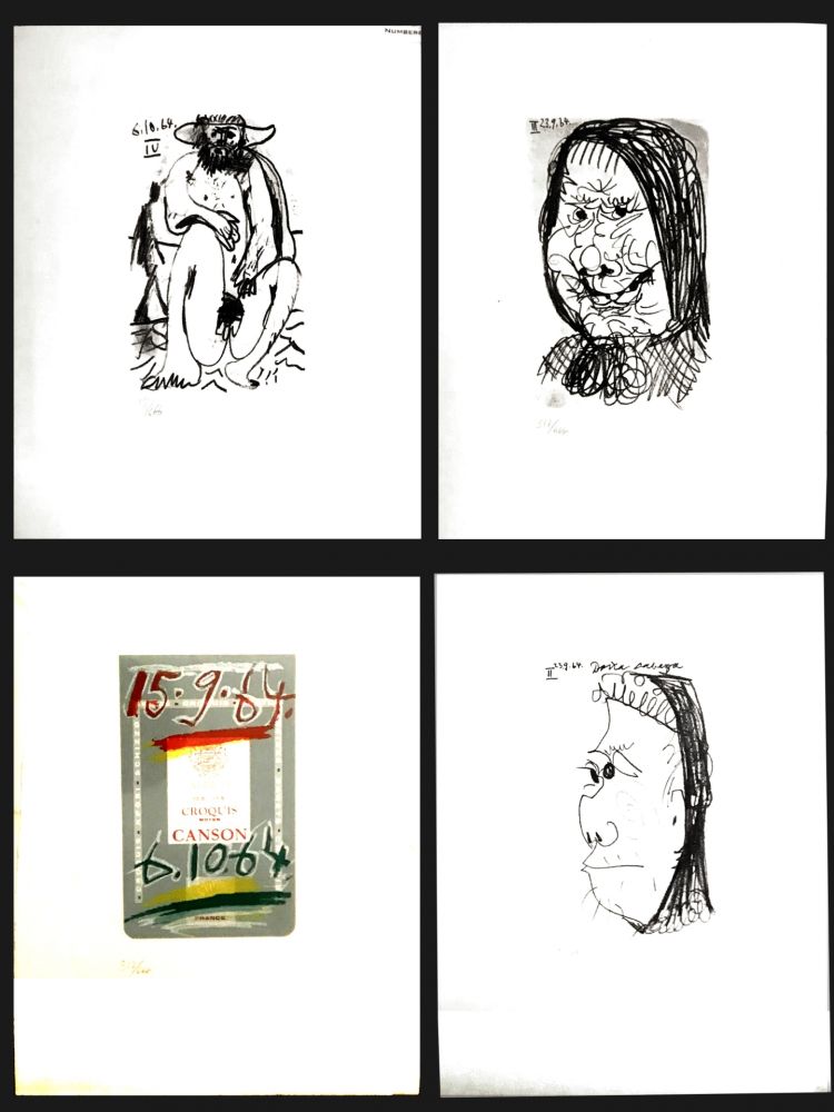 Lithographie Picasso - LE GOUT DU BONHEUR (4 PIECES)