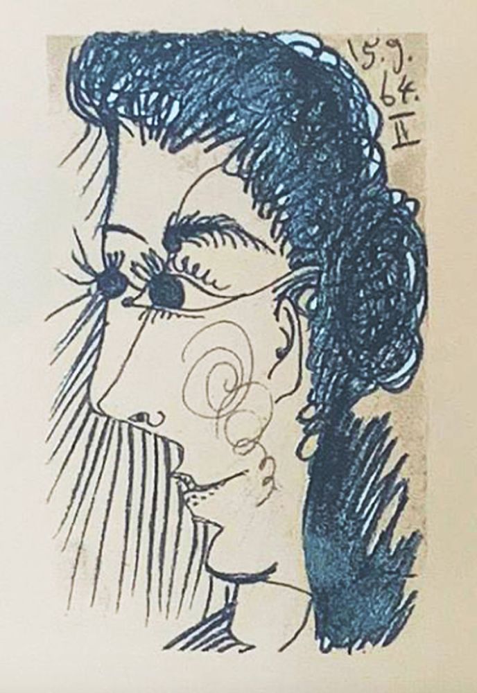 Lithographie Picasso (After) - Le Goût du Bonheur - Femme de profil (1964)