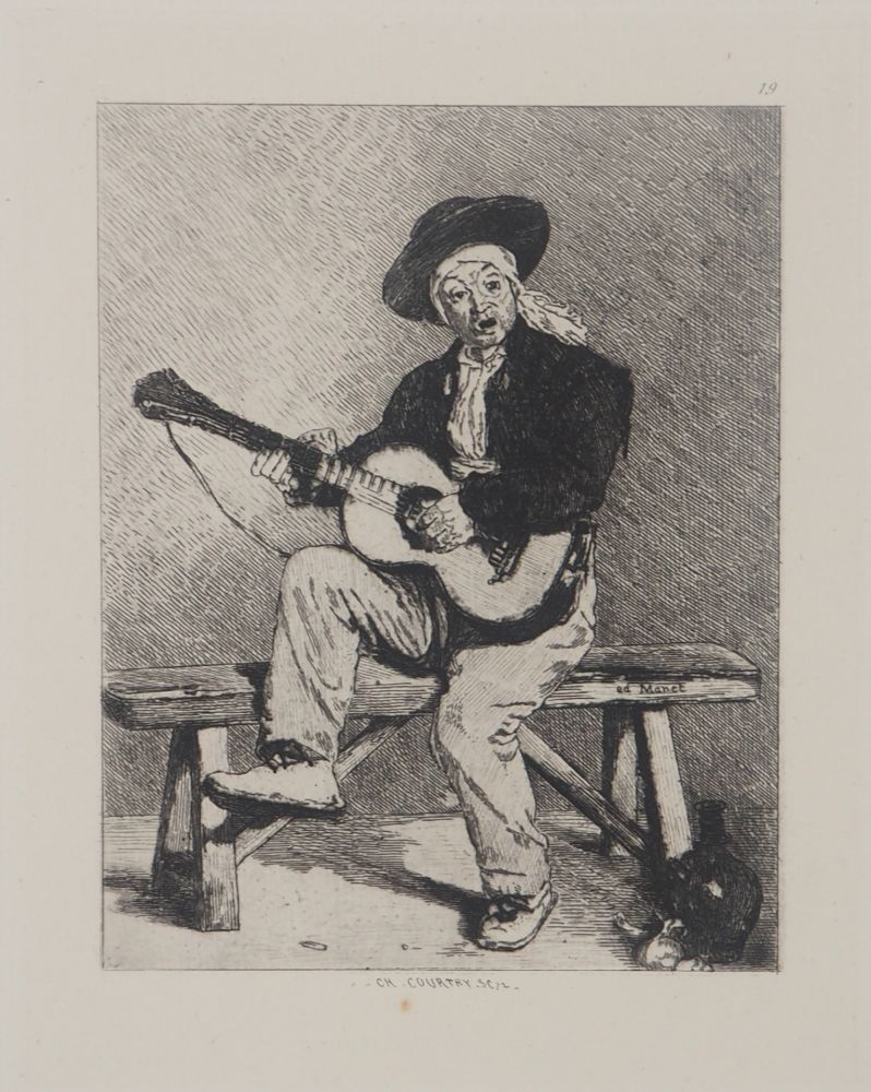 Eau-Forte Manet - Le Guitariste