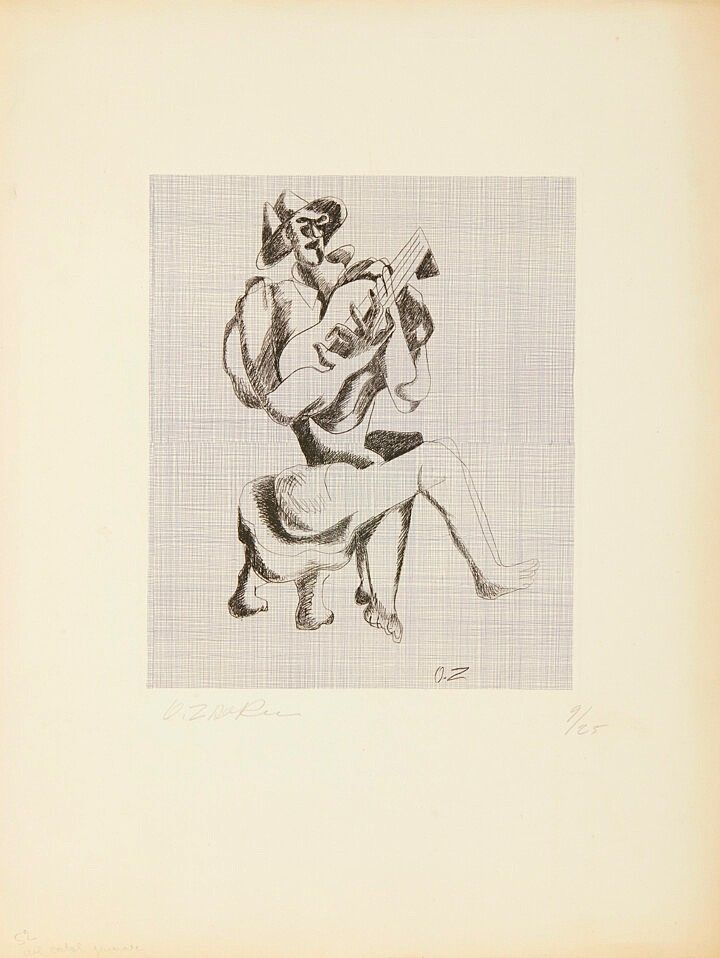 Eau-Forte Zadkine - Le guitariste