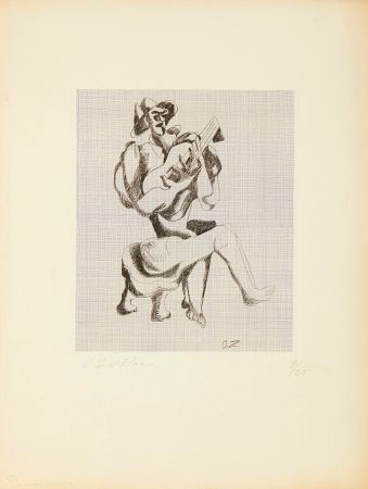 Eau-Forte Zadkine - Le guitariste