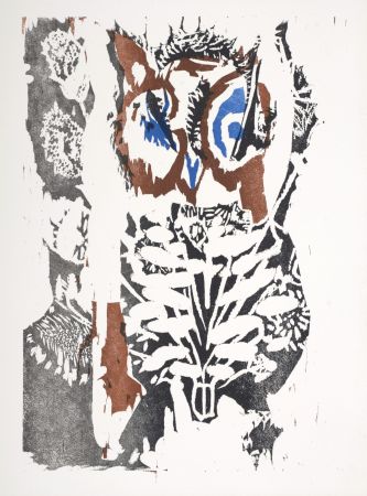 Gravure Sur Bois Lorjou - Le Hibou,1965