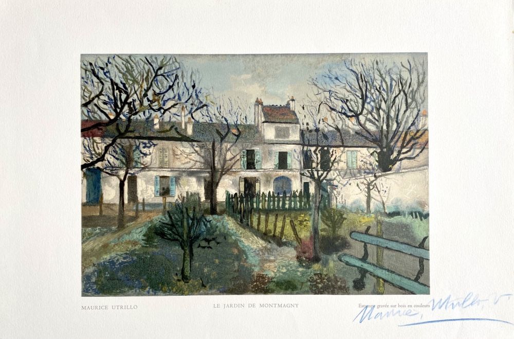 Gravure Sur Bois Utrillo - Le Jardin de Montmagny