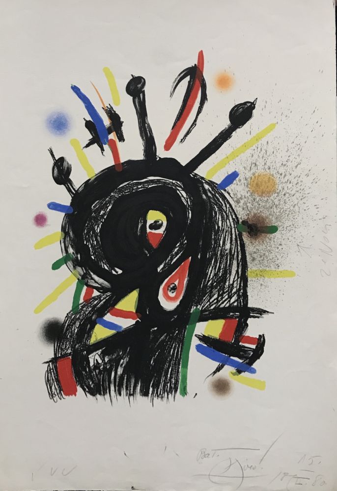 Lithographie Miró - Le Lanceur de Couteaux