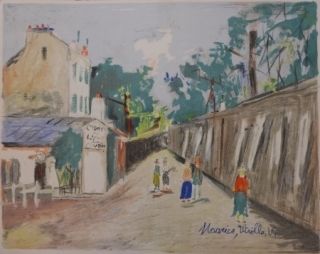 Lithographie Utrillo - Le lapin agile