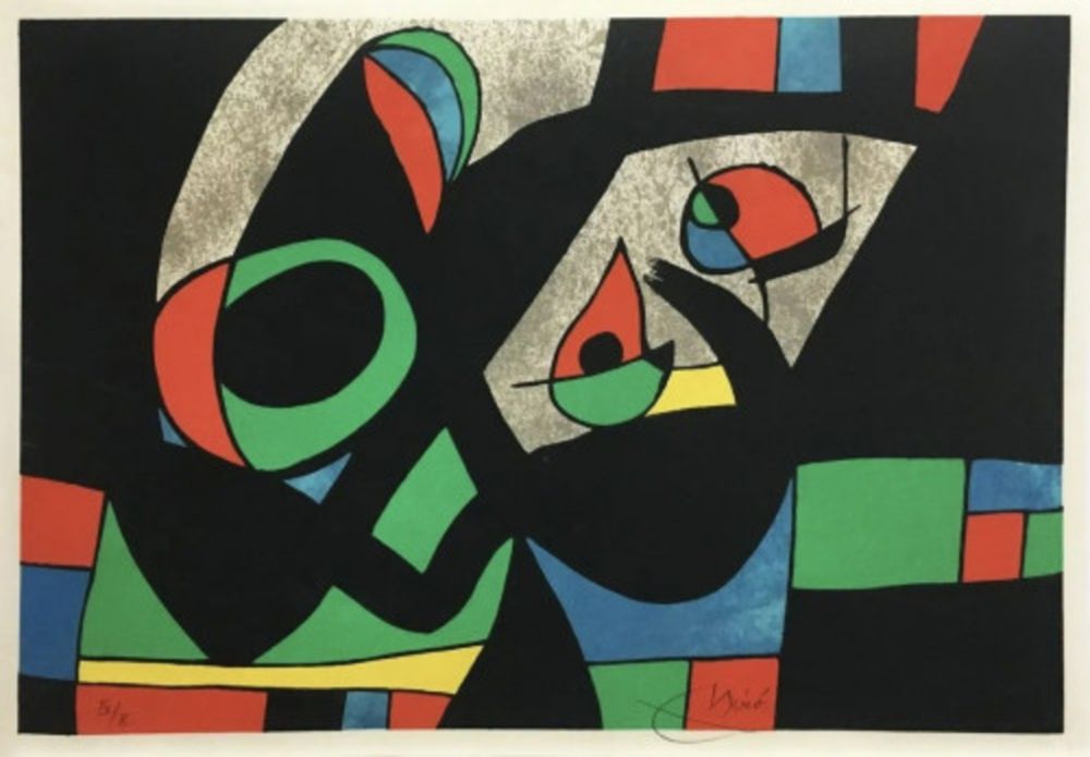 Lithographie Miró - Le Lezard Aux Plumes D Or III