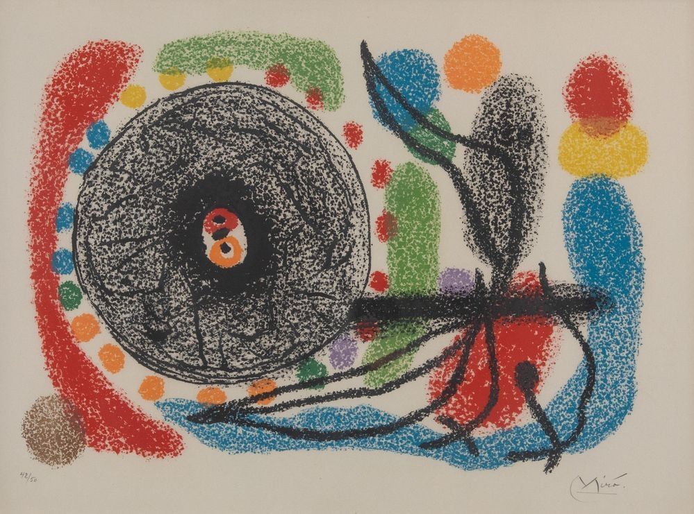 Lithographie Miró - Le Lezard aux plumes d'or