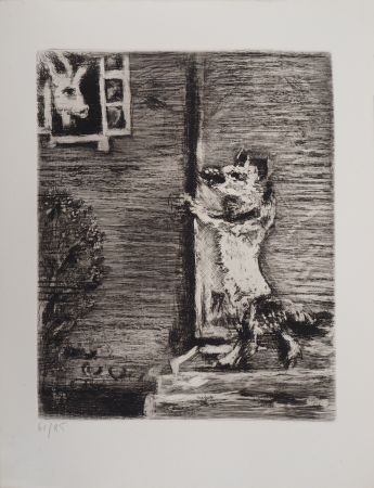 Gravure Chagall - Le Loup, la Chèvre et le Chevreau