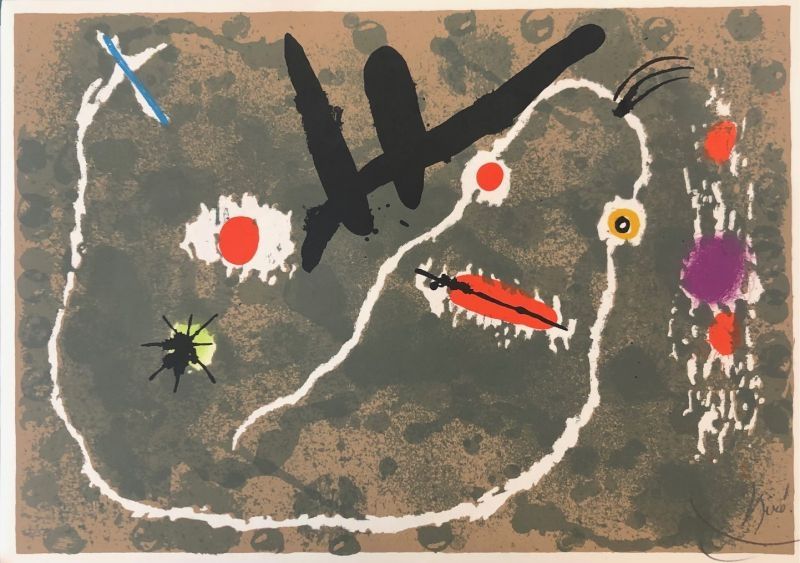 Lithographie Miró - Le Lézard aux plumes d'or 