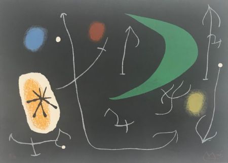 Lithographie Miró - Le Lézard aux plumes d'or 