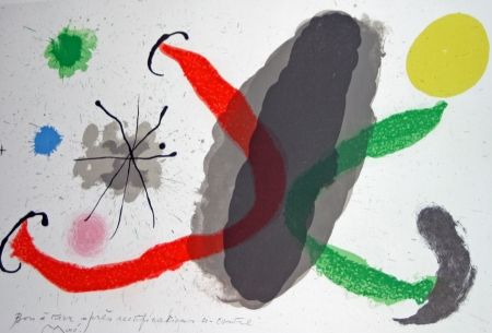 Lithographie Miró - Le lézard aux plumes d'or