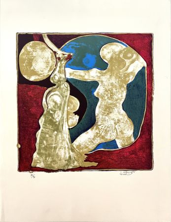 Lithographie Lecomte Rard - Le Nu au miroir