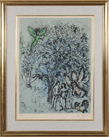 Lithographie Chagall - LE PARADIS BLEU