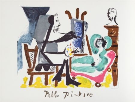 Lithographie Picasso - Le Peintre et son Modele
