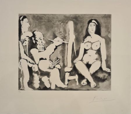 Eau-Forte Picasso - Le peintre et son modèle 