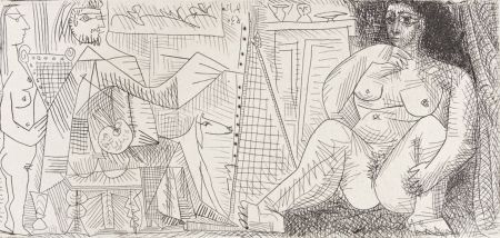 Gravure Picasso - Le Peintre et son Modèle