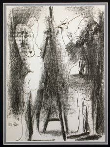 Lithographie Picasso - Le peintre et son modèle