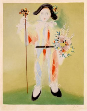 Aquatinte Picasso - Le Petit Pierrot aux Fleurs