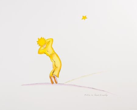 Lithographie Saint-Exupéry - Le Petit Prince endormi