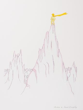Lithographie Saint-Exupéry - Le Petit Prince sur les cimes