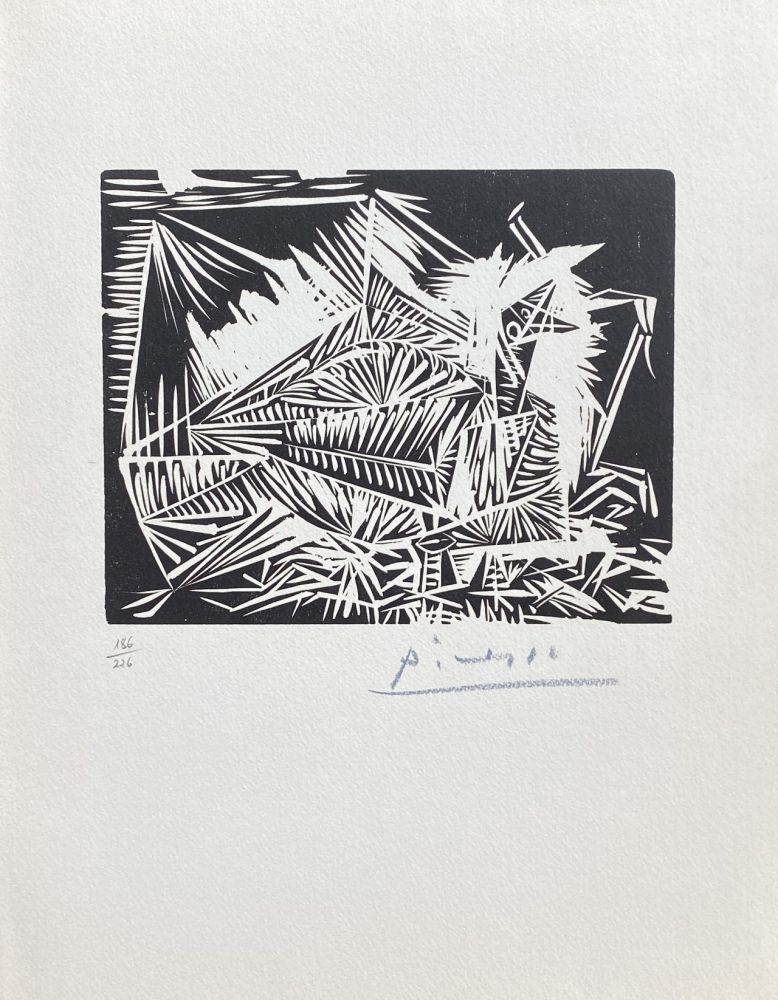 Linogravure Picasso - Le Pigeonneau
