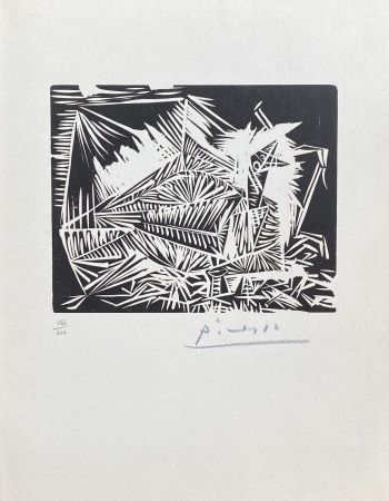 Linogravure Picasso - Le Pigeonneau