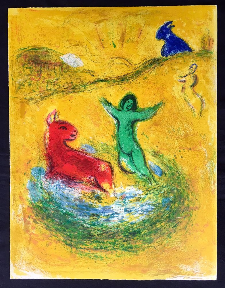 Lithographie Chagall - LE PIÈGE À LOUP (de la Suite Daphnis & Chloé - 1961)