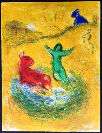 Lithographie Chagall - LE PIÈGE À LOUP (de la Suite Daphnis & Chloé - 1961)
