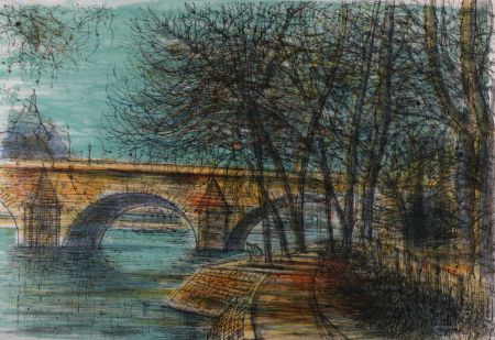 Lithographie Carzou - Le Pont Neuf, 1964