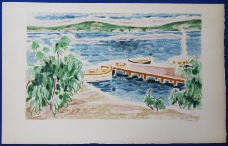 Lithographie Cavailles - Le Ponton