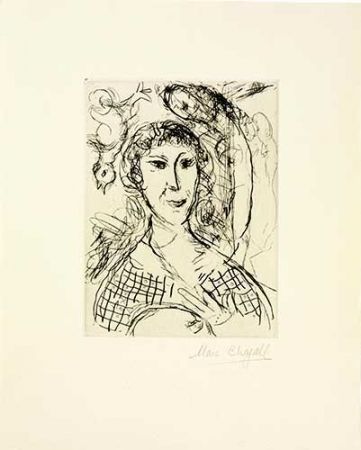 Gravure Chagall - Le portrait du peintre
