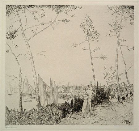 Gravure Laboureur - Le Promenade sur le Port