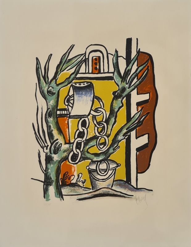 Lithographie Leger - Le Puits 