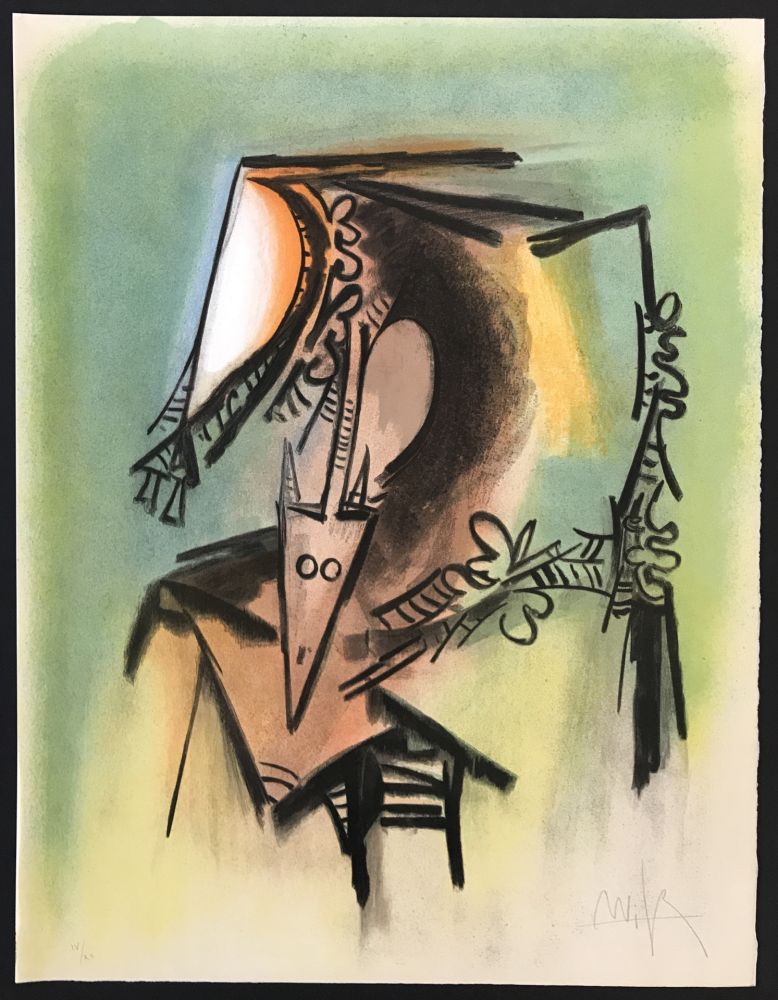 Lithographie Lam - Le Regard Vertical 7305 (Les loa petro enfantent dans la danse)