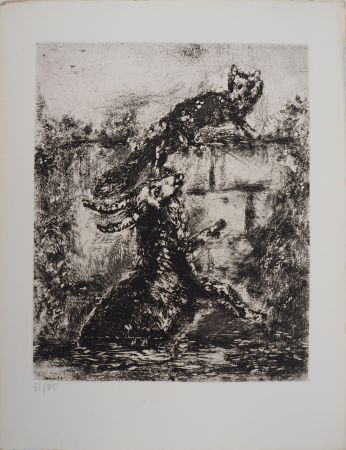 Gravure Chagall - Le renard et le bouc