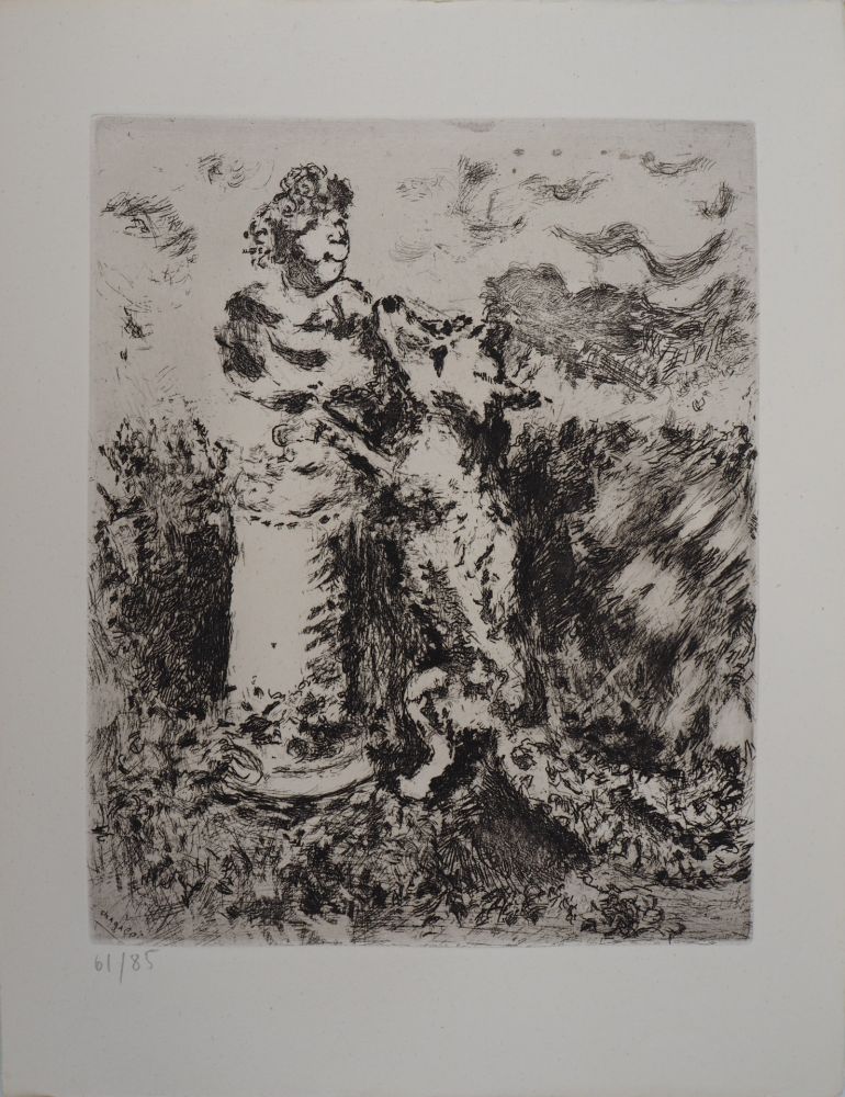 Gravure Chagall - Le renard et le buste