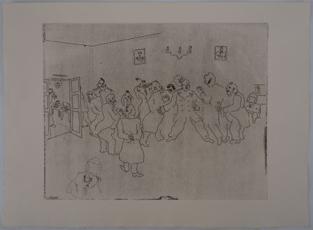Gravure Chagall - Le rendez-vous des hommes (Les témoins)
