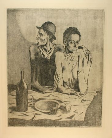 Gravure Picasso - Le repas frugal