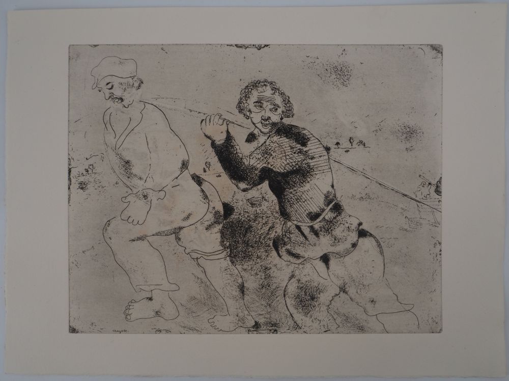 Gravure Chagall - Le retour de pêche (Les haleurs)