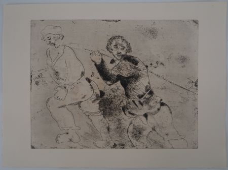 Gravure Chagall - Le retour de pêche (Les haleurs)