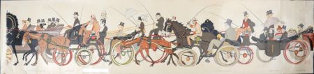 Lithographie Goursat - Le Retour des courses
